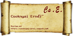 Csoknyai Ernő névjegykártya